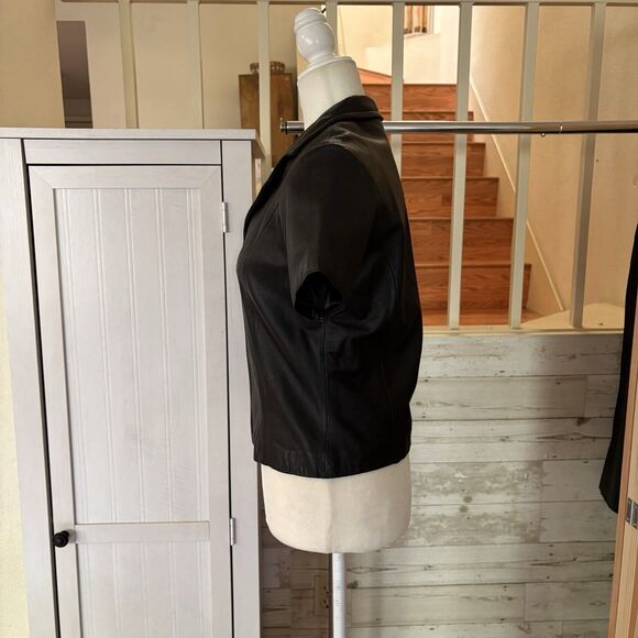 Wilsons Maxima Leather Moto Zip Short Sleeve Jacket Womens Small Punk Grunge Y2K - Picture 2 of 14